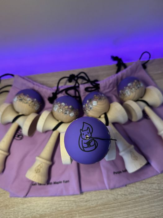 Kendama Miguel Purple Ash Tama with Maple Ken Erratic Squirrel