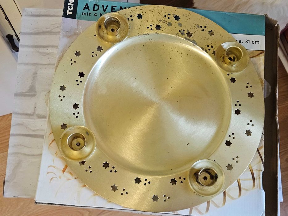 Farfurie de Advent pentru 4 lumanari de Craciun