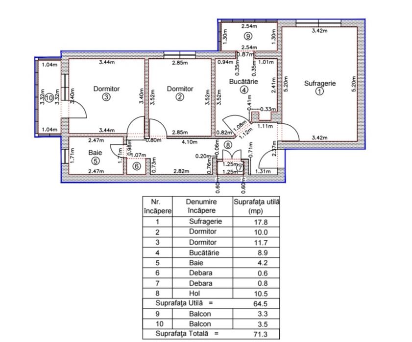 Apartament 3 camere în Curtea de Argeș