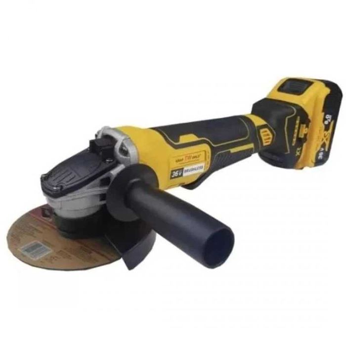 Ъглошлайф, акумулаторен, жълт, 36VDC, 8Ah, 125mm