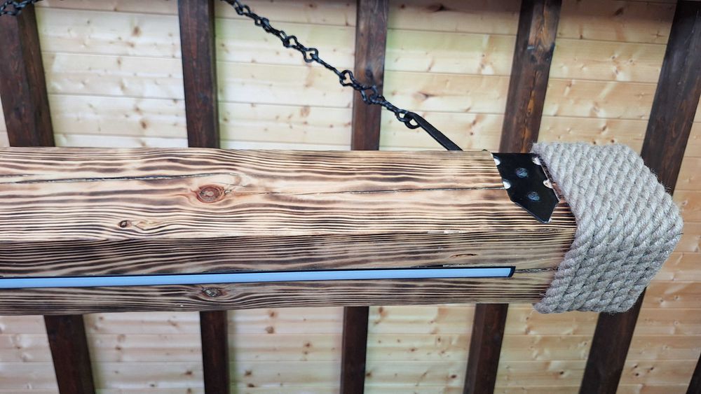 Дървен битов полилей с LED осветление