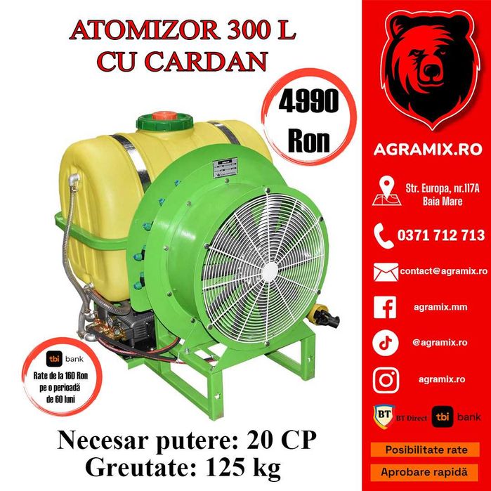Atomizor capacitate rezervor 300L cu cardan Konig Traktoren nou Agramix