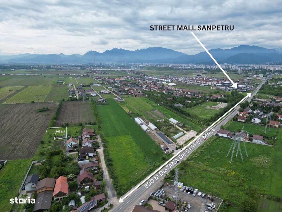 Teren intravilan Sanpetru- 800 m de Street Mall , 3km de Coresi