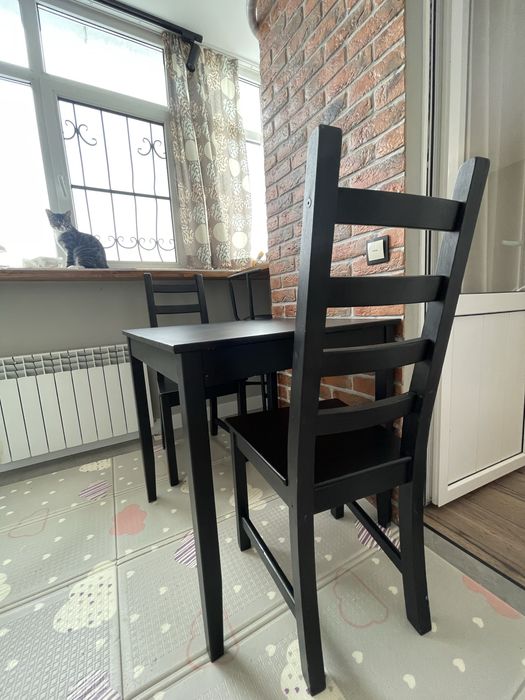 IKEA стол и 2 стула дерево