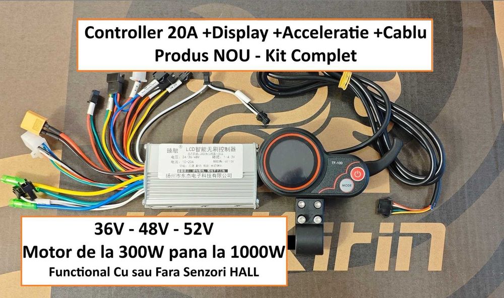 Controller 20A + Display Tf-100 + acceleratie, orice trotineta motor
