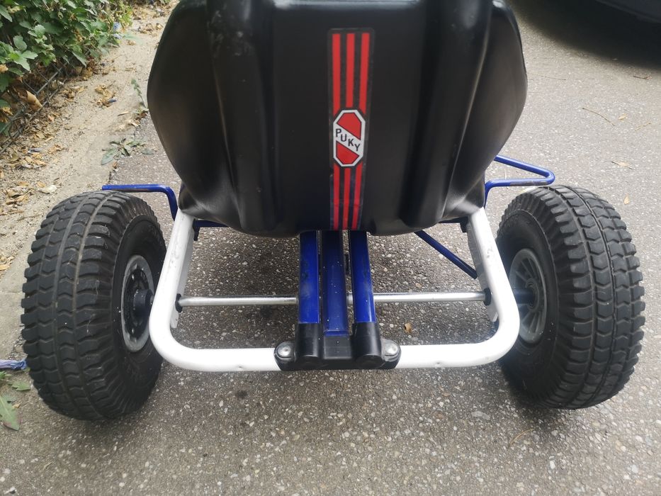 Cart/Kart cu pedale pentru copii PUKY F600 L 5-10 ani alb/albastru
