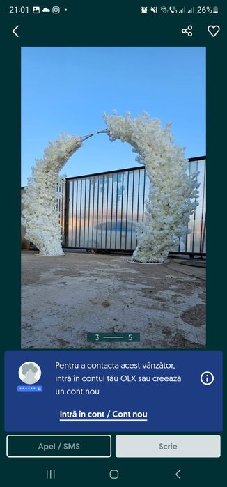 Vand 2 buc Arcada semiluna, nedecorata