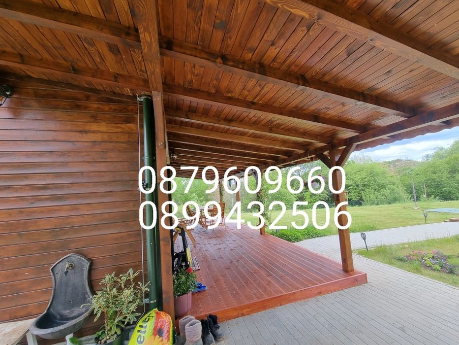 Направа на всякакъв вид дървени Навеси Козирки тераси беседки. В цялат