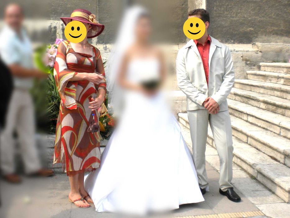 Лятна официална, копринена рокля без шапка