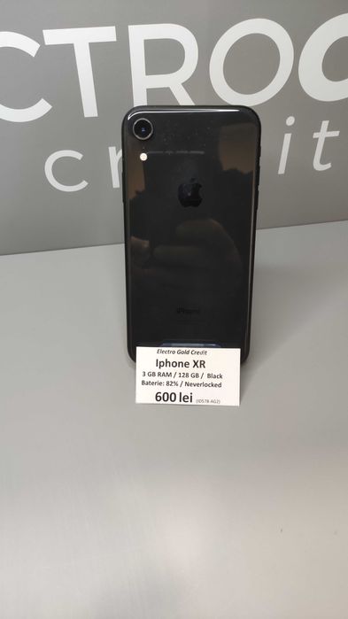 Iphone XR 128GB/Black/Neverlocked/Baterie:82% ID578-AG2