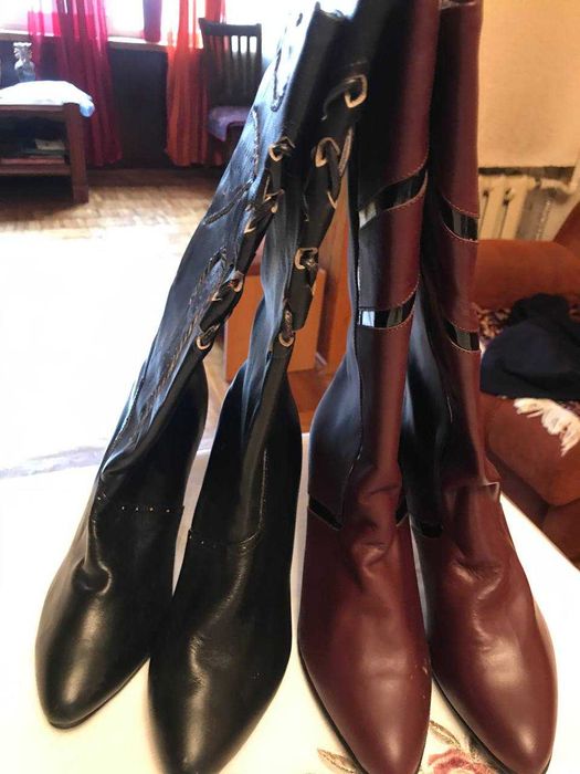 Новые кожаные сапоги женские, размер 25,5