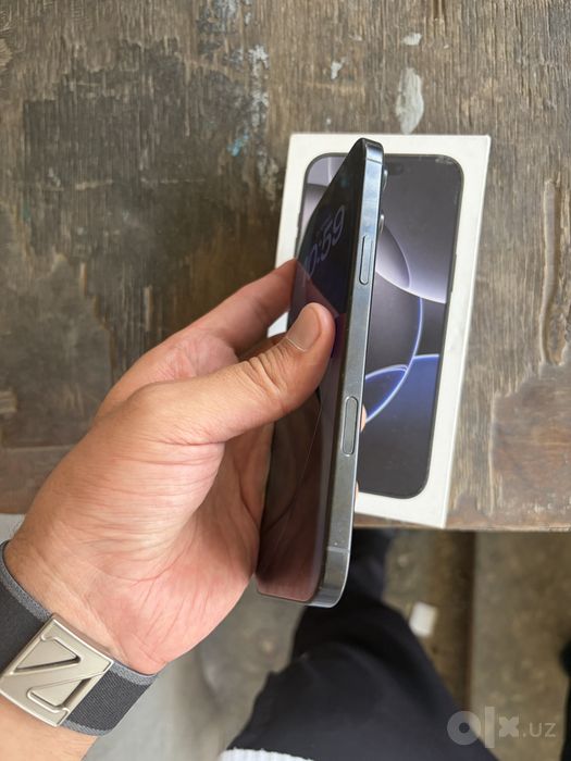 iphone 16 pro max yomkost 100% 163 ta sikl karopka bor 256g oqip qlila