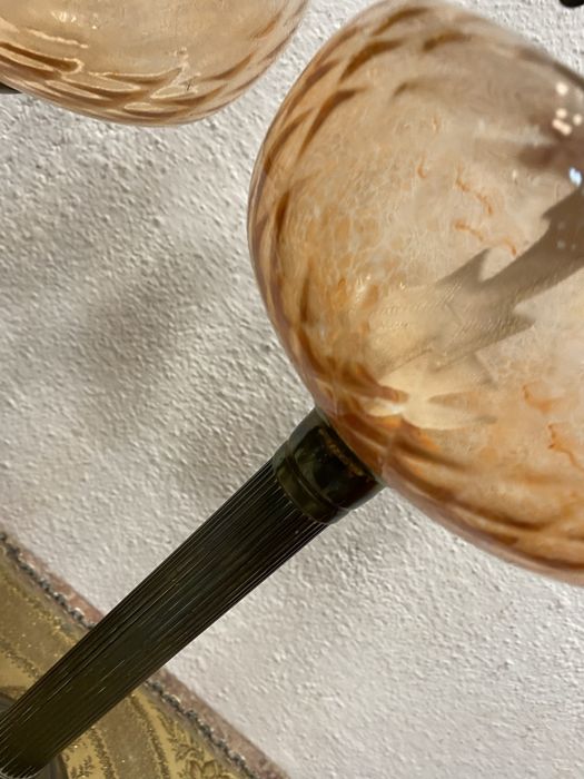 Огромни газени лампи с медна основа 80 см