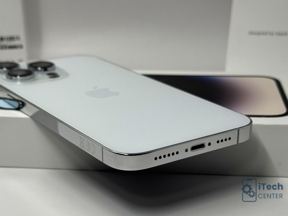 iPhone 14 Pro Max, 128GB, Silver, 100% батерия, КАТО НОВ, 1г. ГАРАНЦИЯ!