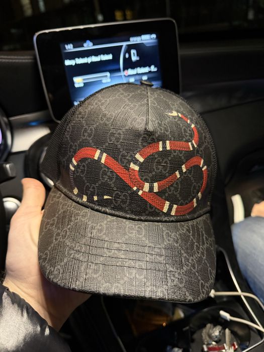 Sapca Gucci Kingsnake print GG Supreme baseball cap originala