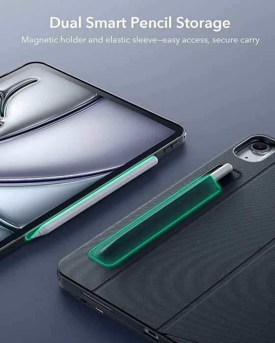 ESR Shift Калъф с клавиатура за iPad Air 11" (M4/M3/M2) и Air 10.9", тъмносив