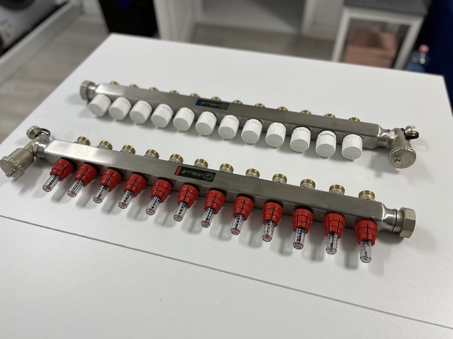 Distribuitor colector inox ! Pardoseala , debitmetre