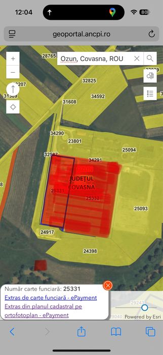 Teren intravilan industrial  la Ozun