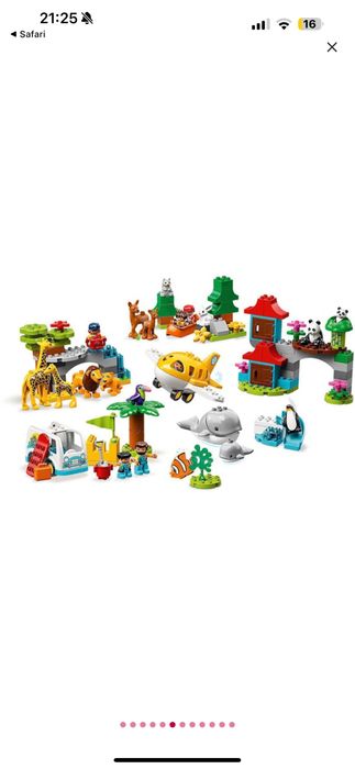 Lego Duplo 10907 - Animalele lumii, 121 piese + bonus piese
