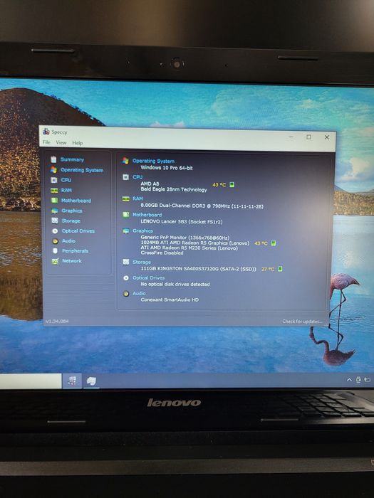 Laptop Lenovo  Z50 75 ,  A8-7100 , 8 GB  ram,  ssd 120 GB,  AMD R5 230 1 GB, 15.6"