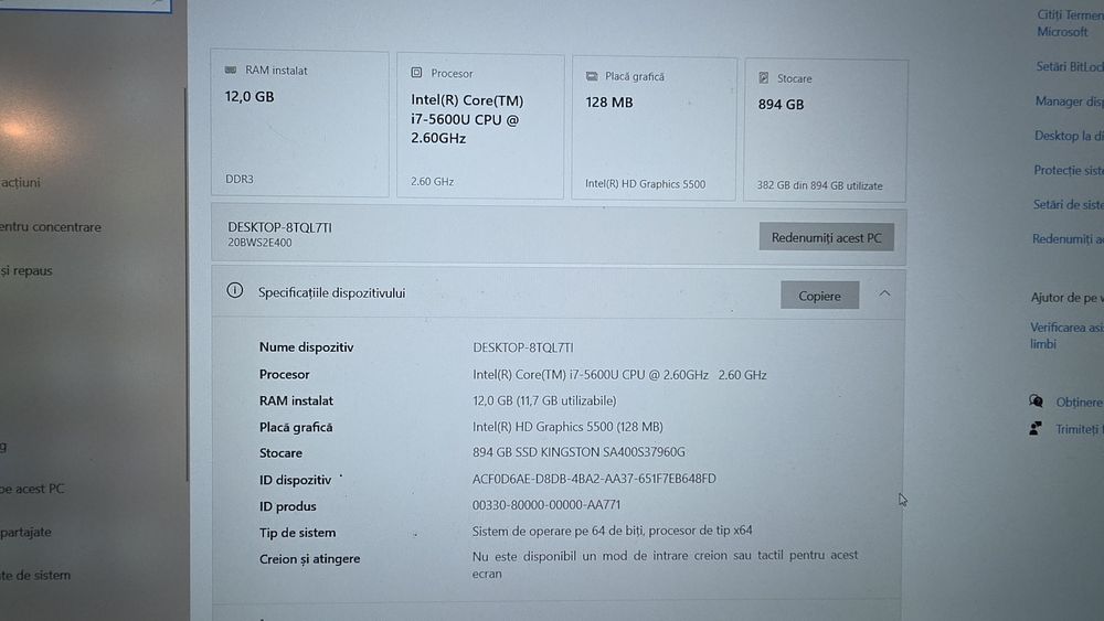 Laptop Lenovo Thinkpad T450S I7