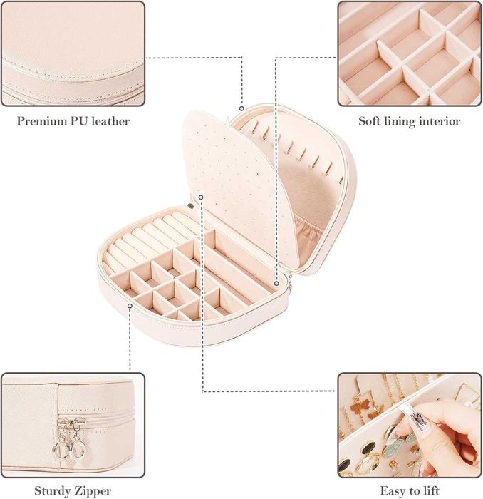Кутия за бижута ProCase за пътуване, голяма кутия от изкуствена кожа