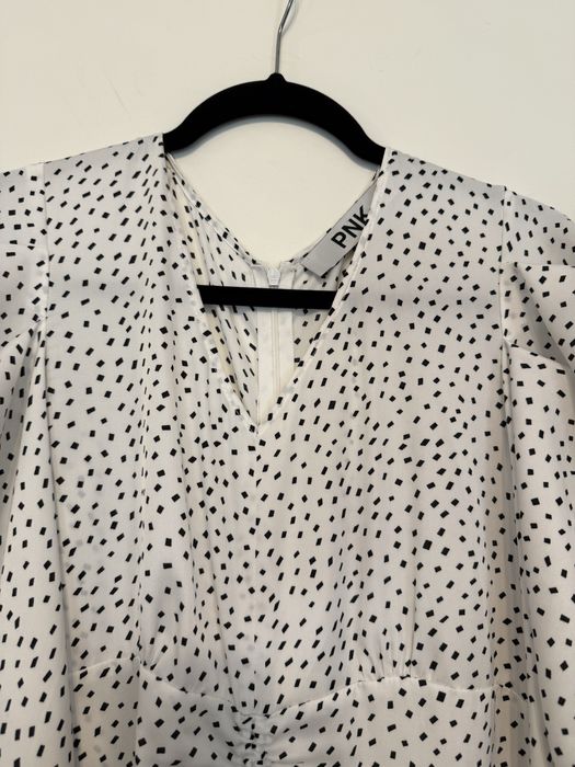 Rochie Pnk alb cu buline