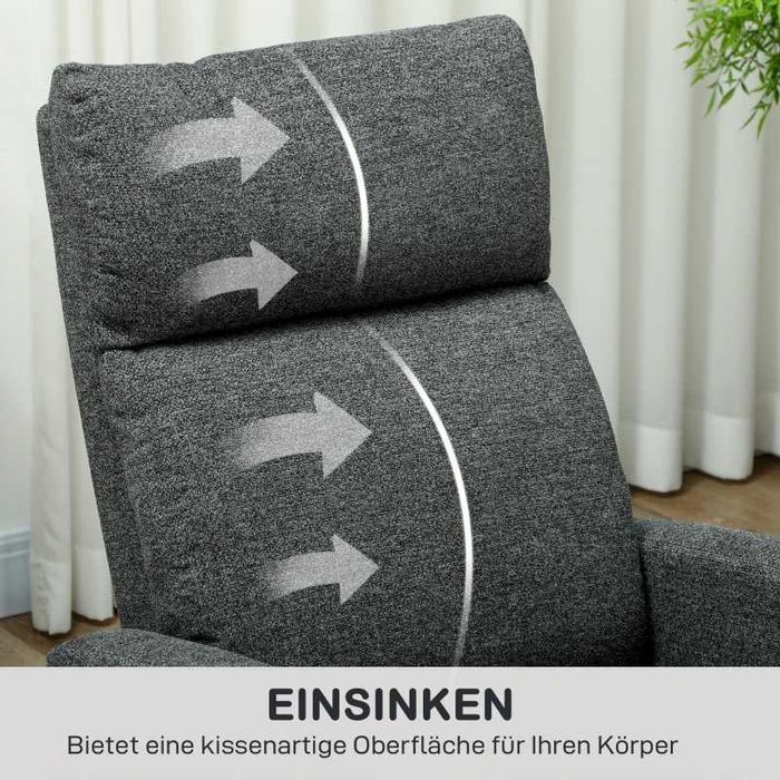 HOMCOM Реклайнер, Регулируем кресло с регулируема поставка за крака