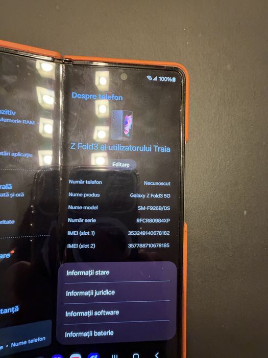 Samsung Galaxy Z Fold3 5G 256GB - defect ecran exterior