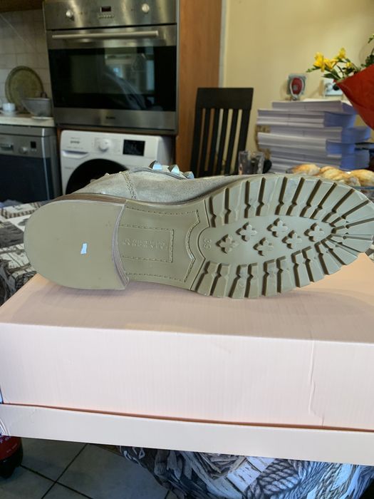 Ghete piele naturala cu tinte, verzi, toamna-iarna