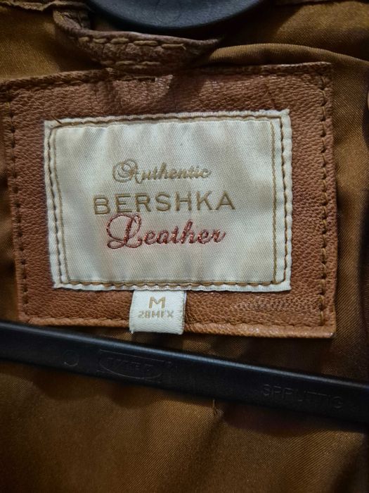 Geacă de piele, culoarea coniac, Berska vintage