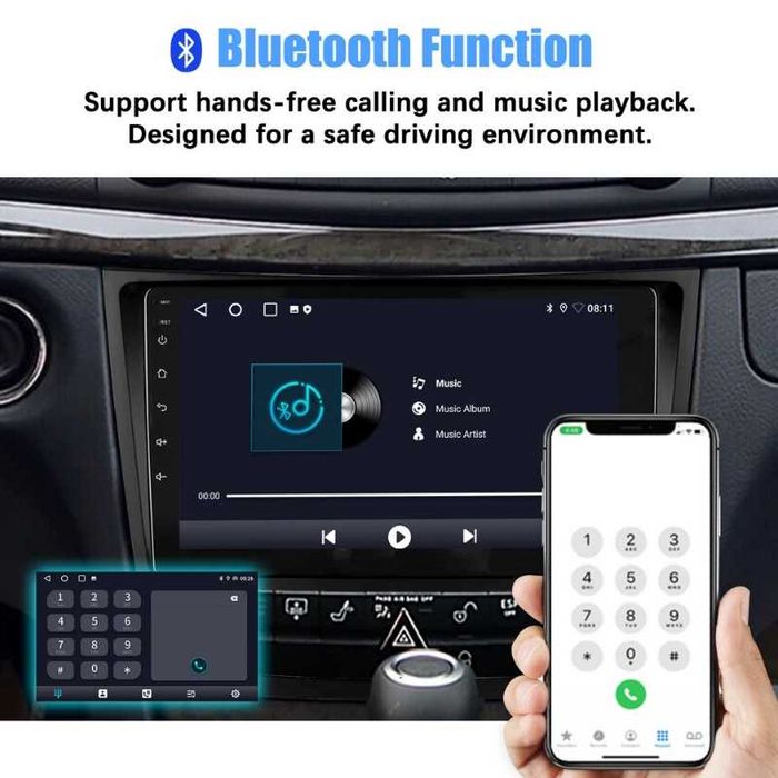9” 2-DIN Android’15 4GB/64GB за Mercedes E-Klasse W211, CLS W219, W463