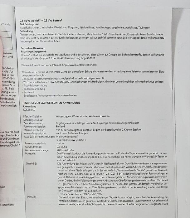 OBELISK Erbicid cu substanțele active mesosulfuron și iodosulfuron,