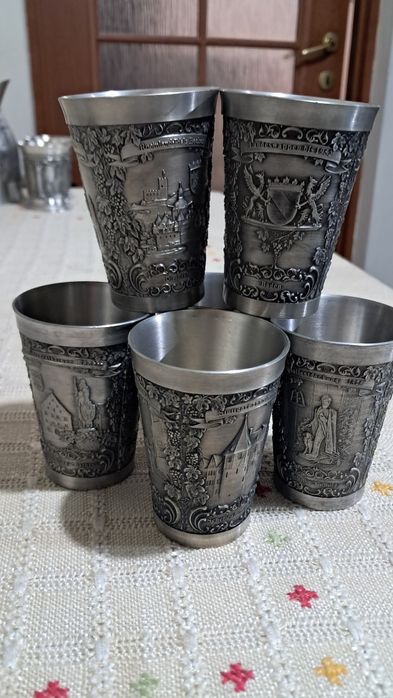 Set 6 pahare din staniu 150 ml