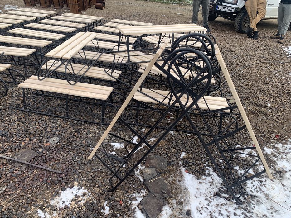 Sanie din fier cu lemn pentru copii si adulti