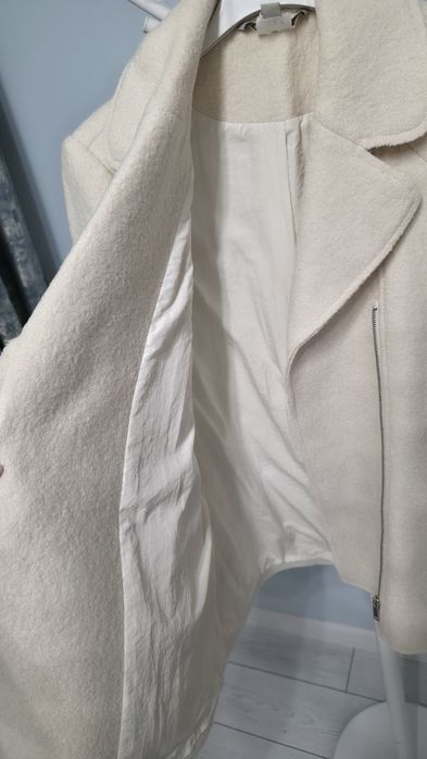 Sacou Zara Trafaluc lana, crem/bej deschis, marimea S