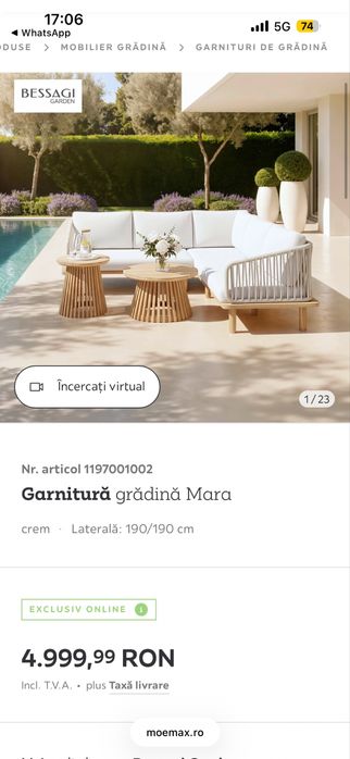 Set canapea+2 masute CA NOI