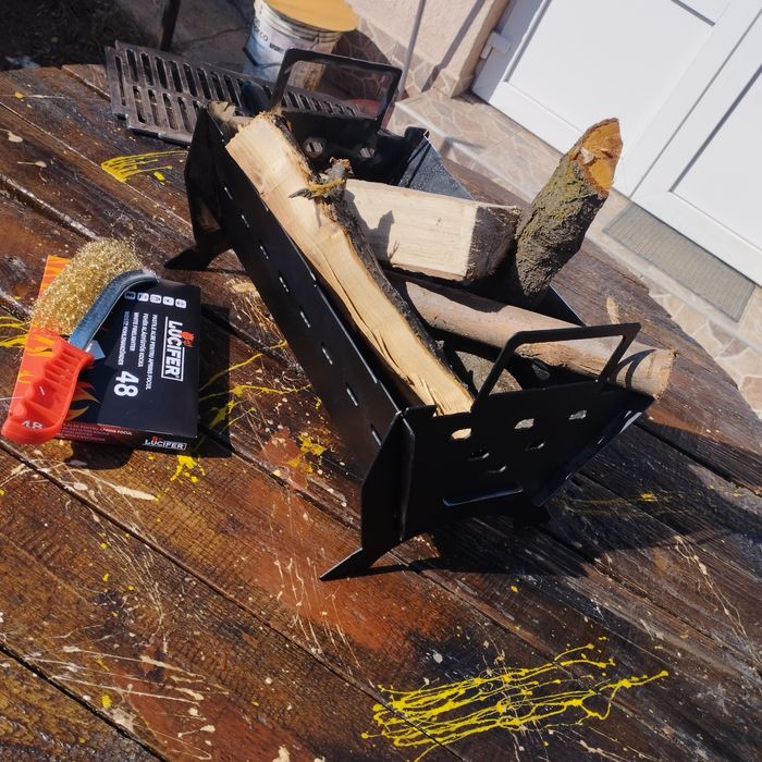 Gratar pe carbuni portabil, taiat in laser 25/40cm, tabla de 3