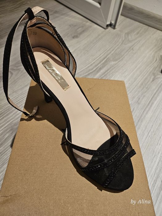 Sandale toc negre 38