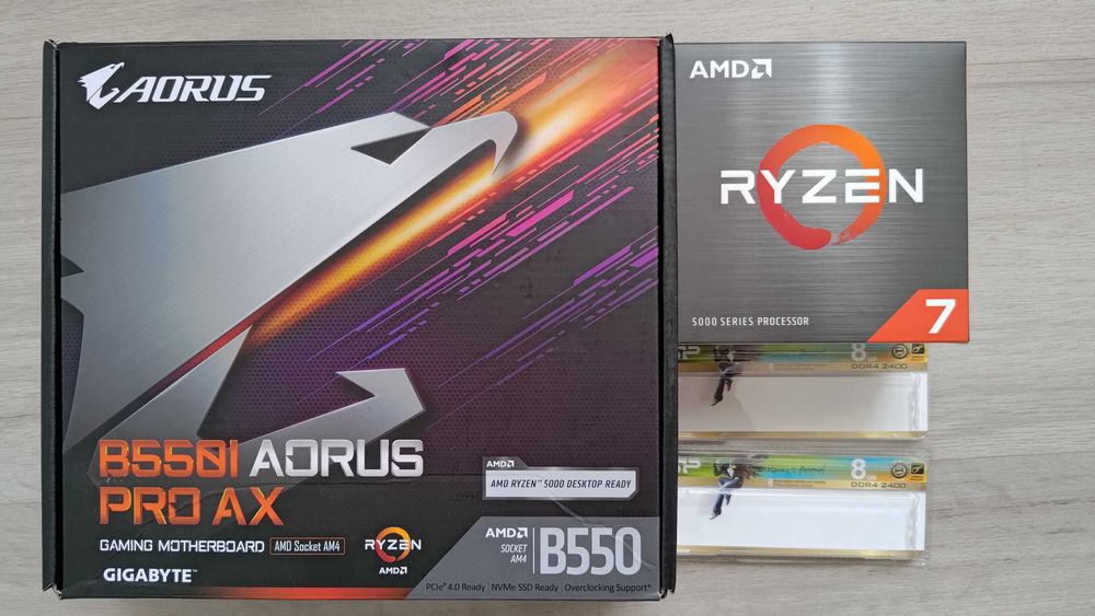Kit AMD Ryzen 7 5700X + B550I AORUS PRO AX + 16GB DDR4