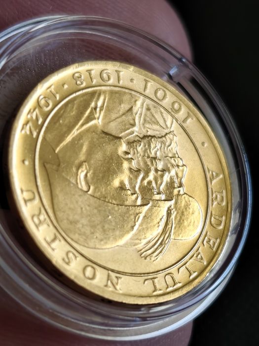 20 леи 1944 год, Кралство Румъния, злато 6.55 гр, проба 900/1000