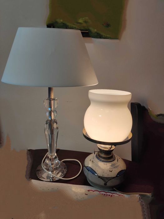 2за60€ Немски нощни настолни лампи кристал/текстил и керамична/стъкло