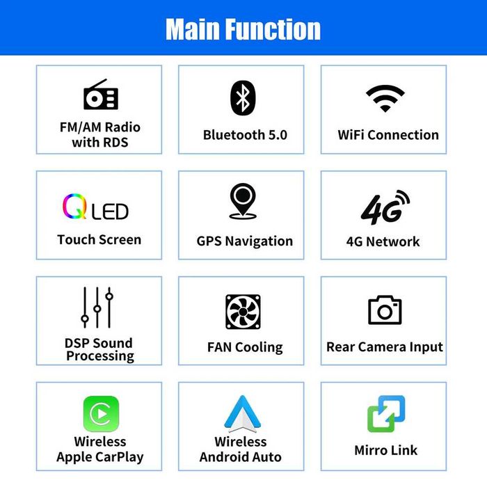 10” 2-DIN мултимедия с Android 14, 4G/LTE, RDS, 6/128GB,