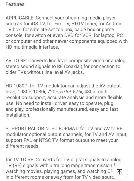 Modulator rf pentru tv