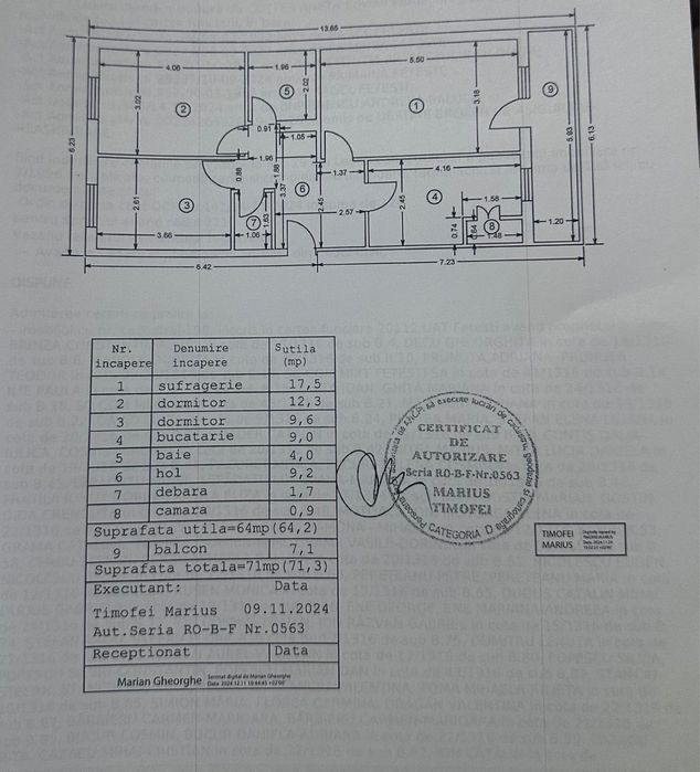 Apartament 3 camere decomantat vis-a-vis de Spitalul Municipal
