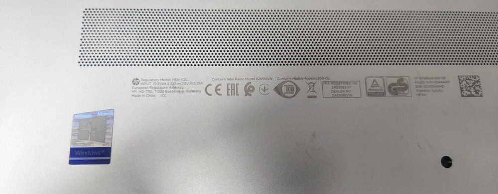 laptop HP elitebook  HSn-I12C model 8265NGW