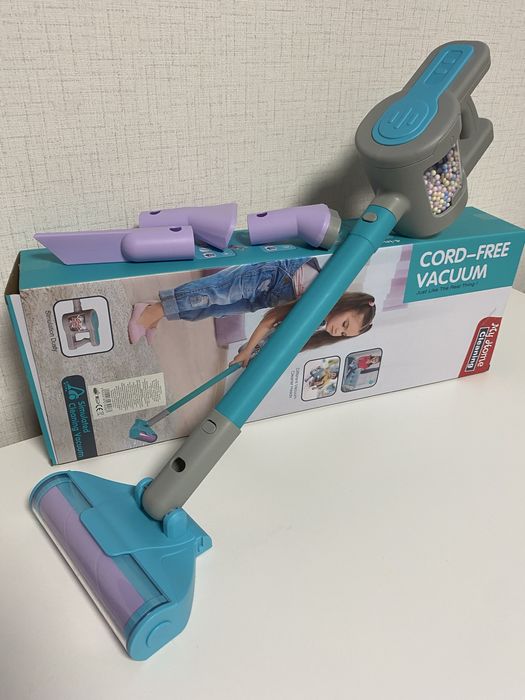 Детска вертикална прахосмукачка - светло тюркоазен
