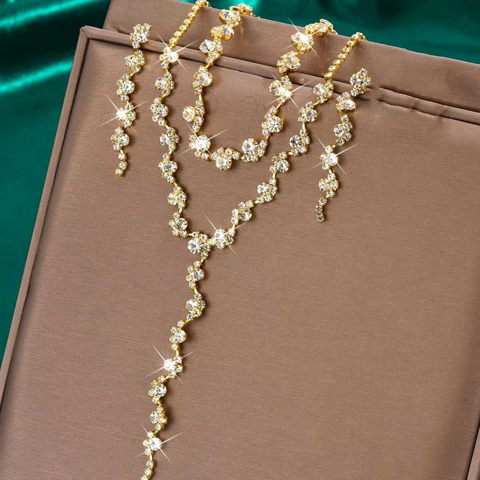 Gold Snake сватбен комплект, бал, комплект колие гривна и обеци