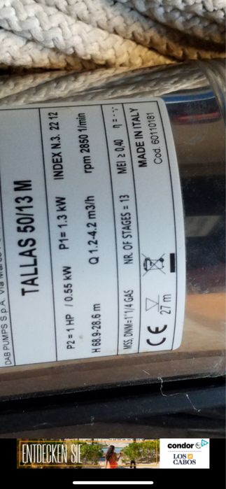 Сондажна помпа Tallas 50/13M 4“