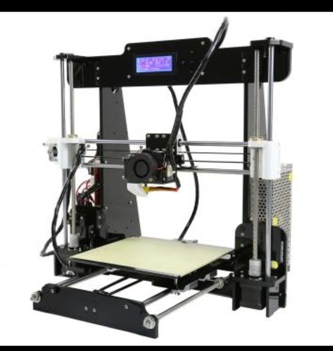 3D-принтер Anet A8
Рабочий, печатает PLA/ABS/PETG. Область печати 220×